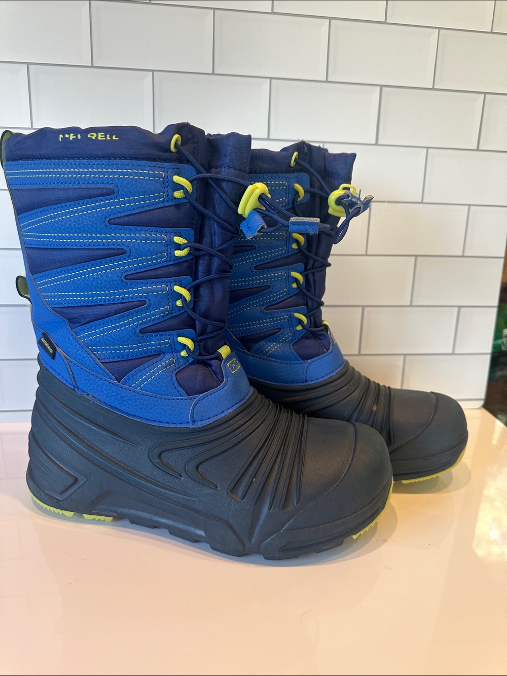 Merrell Kids Blue and Lime Winter Snow Boots